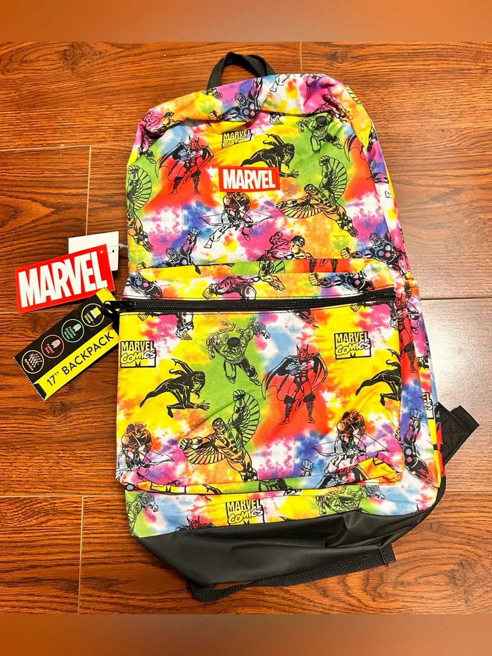 17” Marvel Tie-Dye Comic Character Backpack